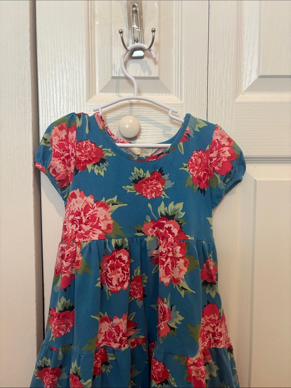 Matilda Jane Teal Dress with Pink Floral Print